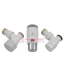 Комплект угловой Elegant Mini GZ1/2 x M22x1,5 с головкой Мини M30x1,5 Белый-Хром