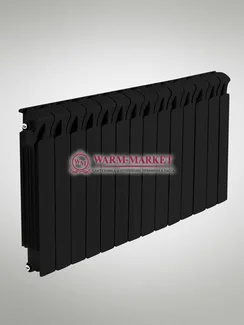 Rifar Monolit Black 500 - черный биметаллический радиатор с боковым подключением