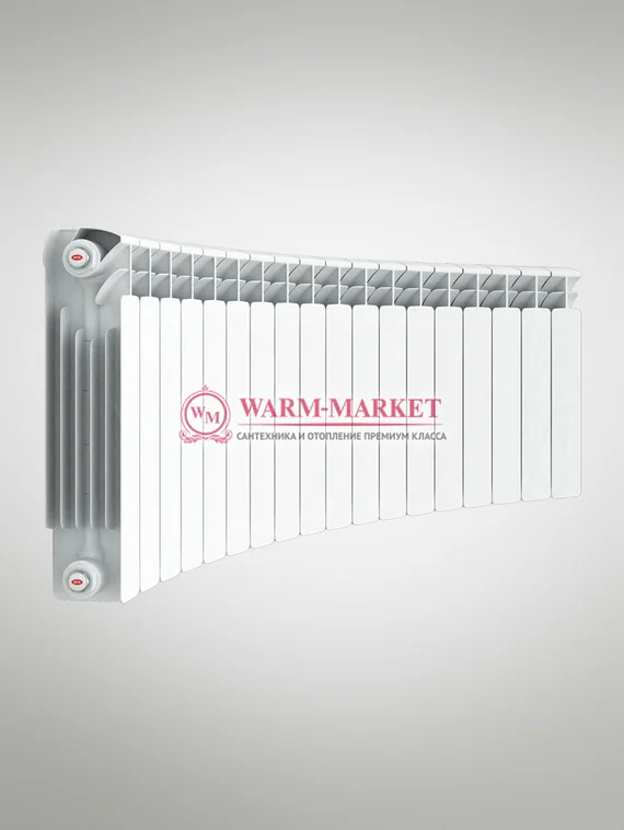 Rifar Base Flex Ral 350 - цветной биметаллический радиусный радиатор с боковым подключением