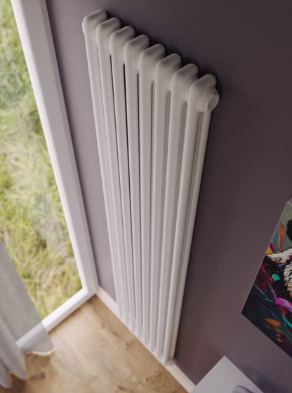 Bronto Pipe 2190 - двухтрубный трубчатый радиатор высотой 1900 мм, нижнее подключение с термостатикой