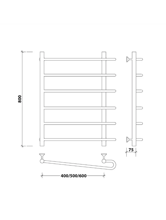 Водяной полотенцесушитель Secado Венеция 2 из нержавеющей стали