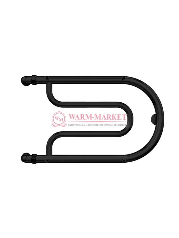 Фокстрот 2 - водяной полотенцесушитель, боковое подключение, черный