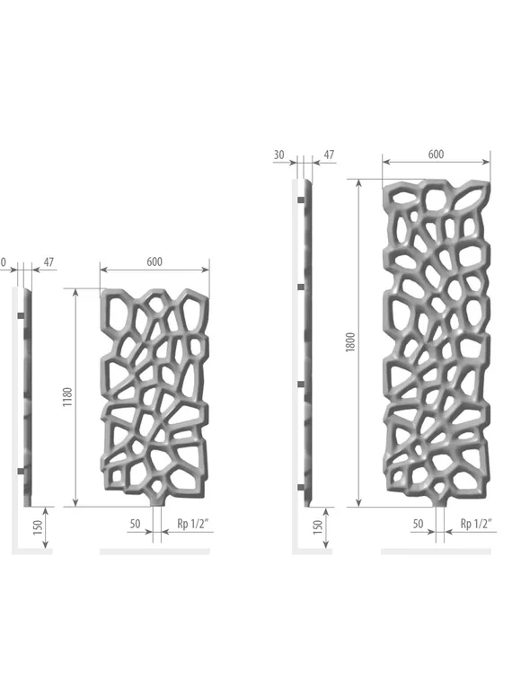 Varmann Diagram - вертикальный дизайн радиатор из камня