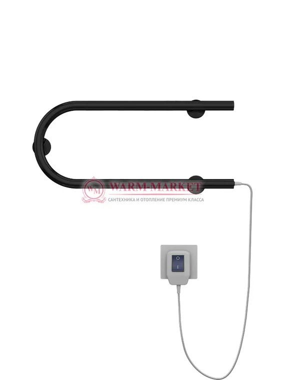 П-образный электрический полотенцесушитель, черный