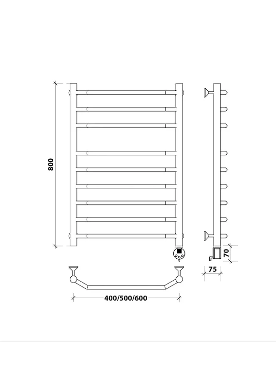 Электрический полотенцесушитель Secado Агата 5 из нержавеющей стали
