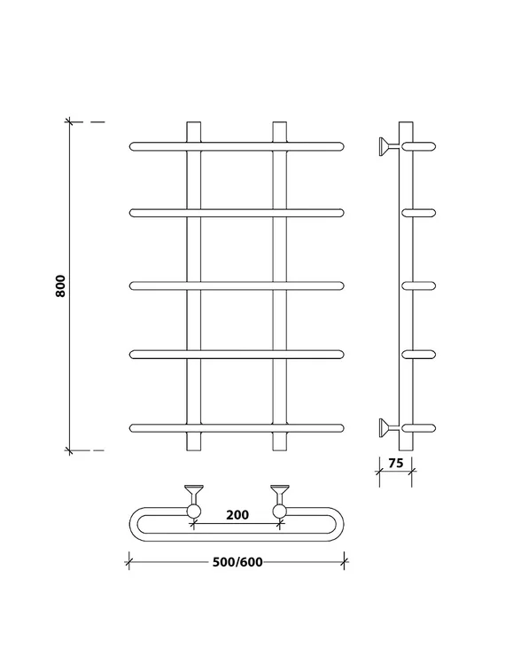 Водяной полотенцесушитель Secado Венеция 1 из нержавеющей стали