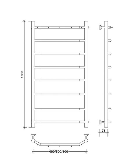 Водяной полотенцесушитель Secado Агата 1 К из нержавеющей стали