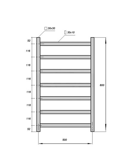 Полотенцесушитель электрический Solent Sauc SR-005 800х500 П7 белый