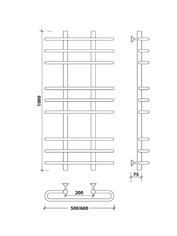 Водяной полотенцесушитель Secado Венеция 3 из нержавеющей стали