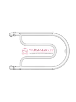 Фокстрот 2 - водяной полотенцесушитель, боковое подключение, белый