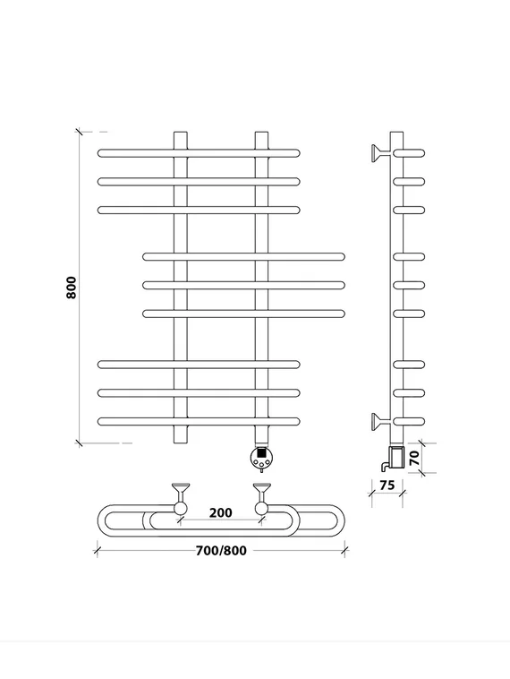 Электрический полотенцесушитель Secado Венеция 6 из нержавеющей стали