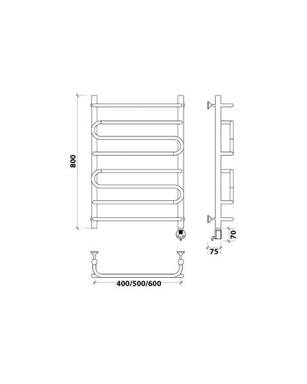 Электрический полотенцесушитель Secado Валенсия 2 из нержавеющей стали