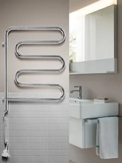 Электрический Ш-образный поворотный полотенцесушитель с малым энергопотреблением