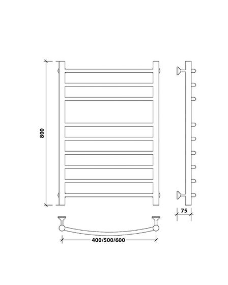 Водяной полотенцесушитель Secado Милан 5 из нержавеющей стали