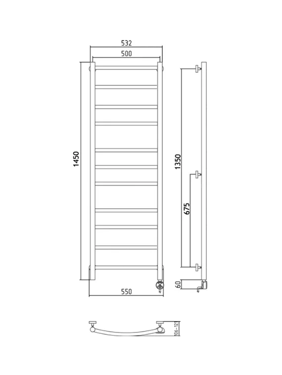 Galant 3 (прямой) - водяной полотенцесушитель из нержавеющей стали