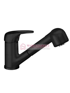 Смеситель для кухни с выдвижной лейкой черный Oder 6365-Bl