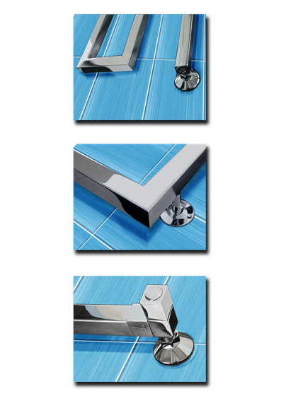 Ultra -дизайн полотенцесушитель с боковым подключением из квадратного профиля