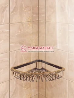 Полочка угловая Zorg SZR U-2 BR в ретро стиле, античная бронза