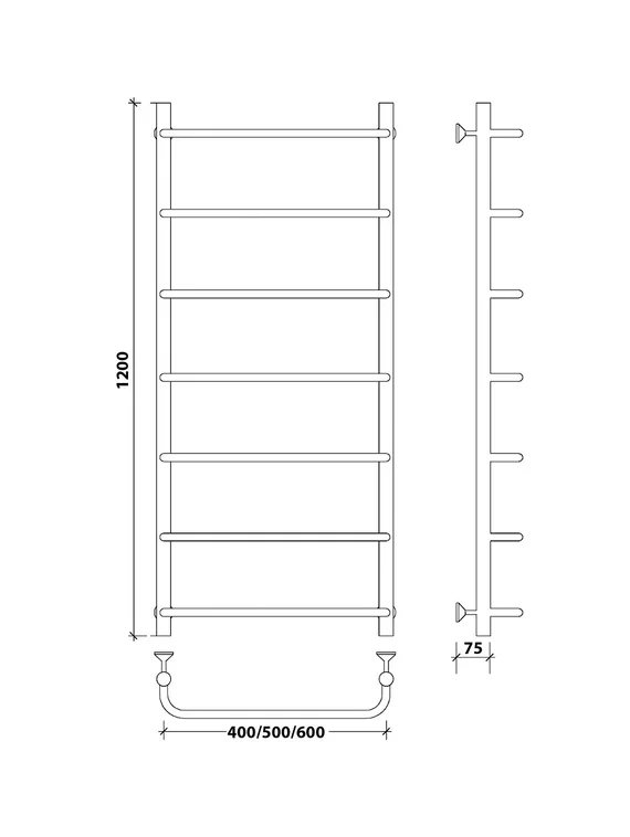 Водяной полотенцесушитель Secado Мерида 1 из нержавеющей стали