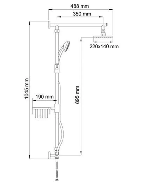 Душевой комплект черный A016-Bl