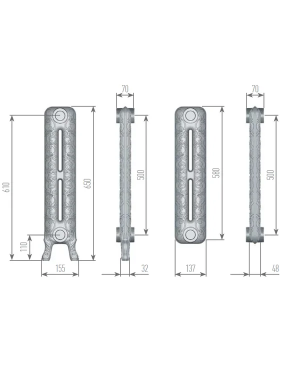 Exemet Venera 500 - чугунный дизайн радиатор