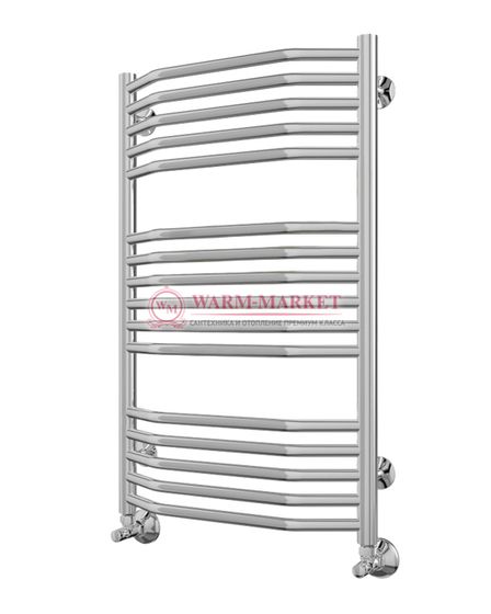 Виктория П16 - водяной полотенцесушитель, нижнее подключение, черный