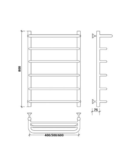 Водяной полотенцесушитель Secado Мерида 1 СП из нержавеющей стали