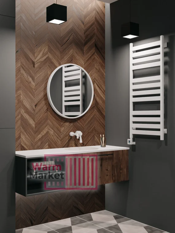 Axxinot V 50 E - электрический  дизайн полотенцесушитель с квадратным и прямоугольным профилем из нержавеющей стали