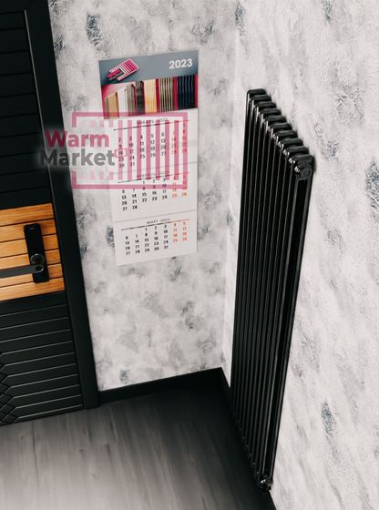 Вертикальный трубчатый радиатор Solira 2170 N12 боковое подключение, черный (RAL 9005)