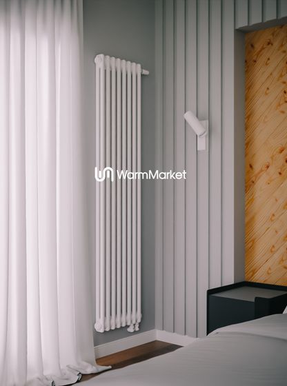 Bareng Softy 2140 - двухтрубный трубчатый радиатор высотой 1400 мм, нижнее подключение с термостатикой