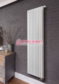 Вертикальный трубчатый радиатор Purmo Delta Lazerline 3180-10 секций, трехтрубный нижнее правое/левое подключение с вентилем.