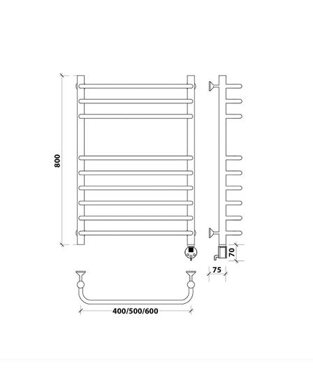 Электрический полотенцесушитель Secado Мерида 5 из нержавеющей стали