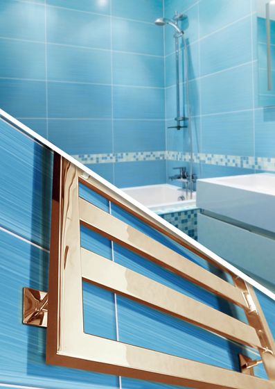 Tempra Bronze - бронзовый дизайн полотенцесушитель с широким профилем прямоугольного сечения