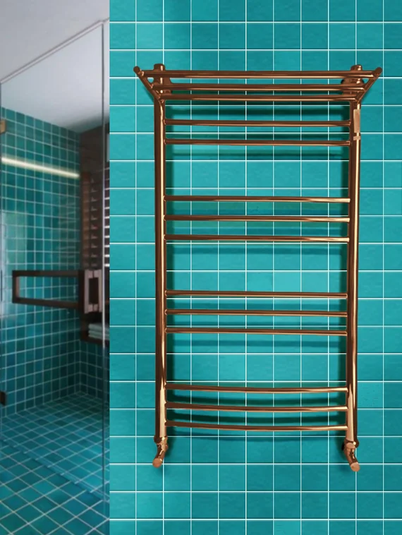 Kombi P - классический водяной полотенцесушитель с греющий прямой полкой