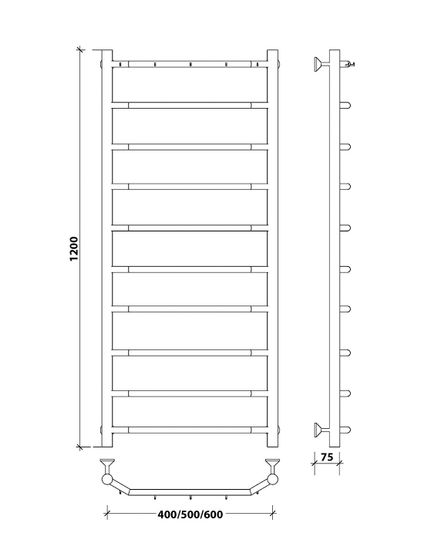 Водяной полотенцесушитель Secado Агата 1 К из нержавеющей стали