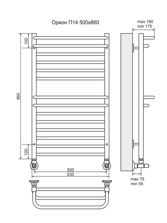 Орион - электрический полотенцесушитель, белый