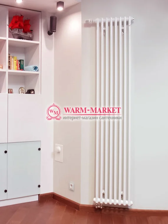 Вертикальный трубчатый радиатор Dia Norm 2180-8 секций, двухтрубный нижнее правое/левое подключением с вентилем.