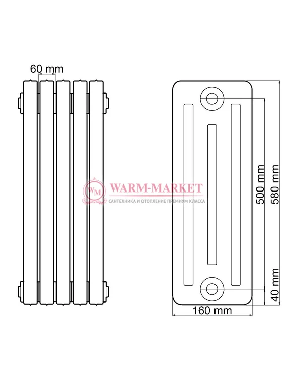 Чугунный радиатор Viadrus Kalor 3 500/160