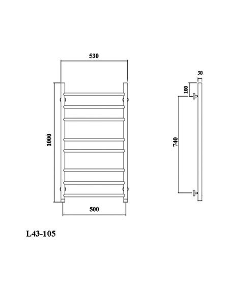 Galant 3 (прямой) - водяной полотенцесушитель из нержавеющей стали