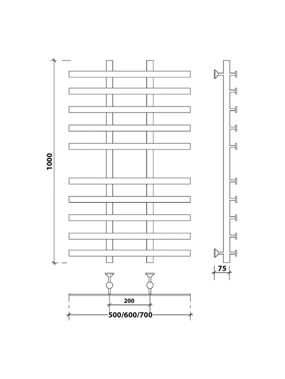 Водяной полотенцесушитель Secado Понтида 4 из нержавеющей стали