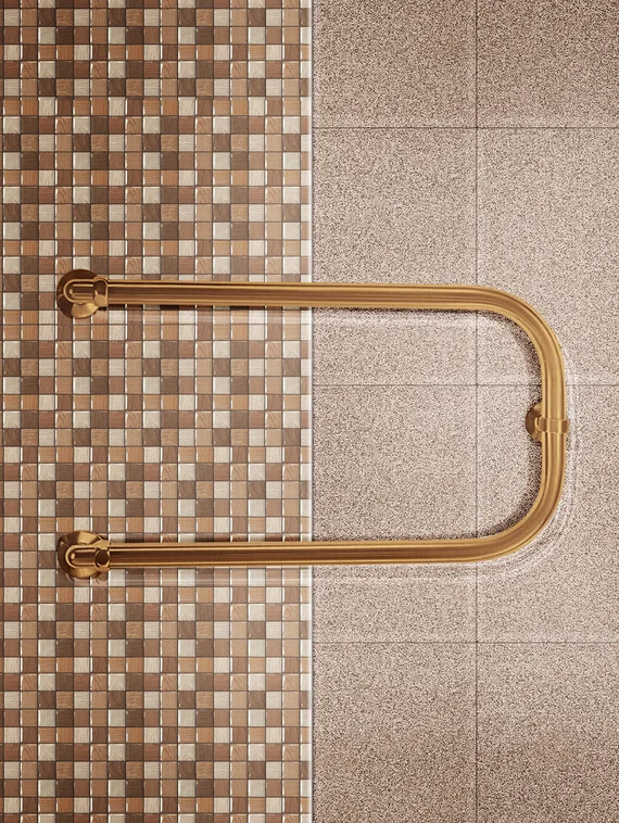 П-образный - водяной полотенцесушитель, боковое подключение, цвет бронза