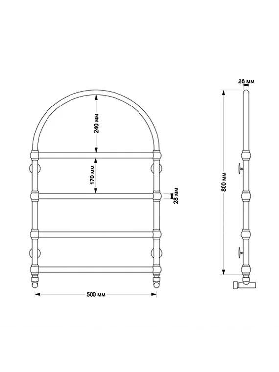 Электрический полотенцесушитель Secado Римини из латуни