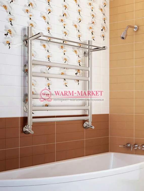 Hendriks-полотенцесушитель с полкой цвет хром