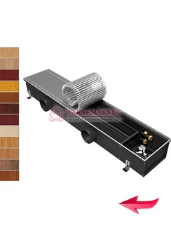 Конвектор внутрипольный Varmann Ntherm Air без вентилятора c алюминиевой решеткой, декорированной под дерево