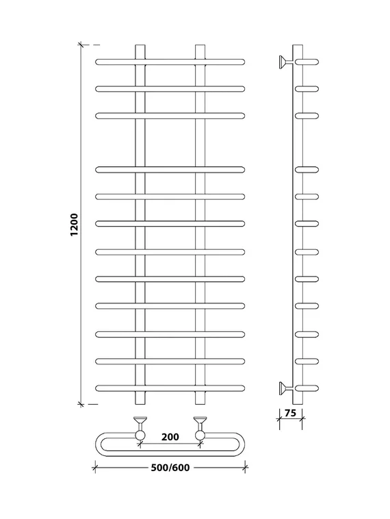 Водяной полотенцесушитель Secado Венеция 5 из нержавеющей стали