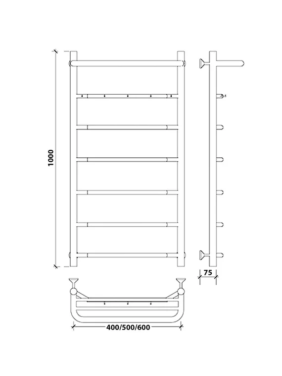 Водяной полотенцесушитель Secado Агата 1 КСП из нержавеющей стали