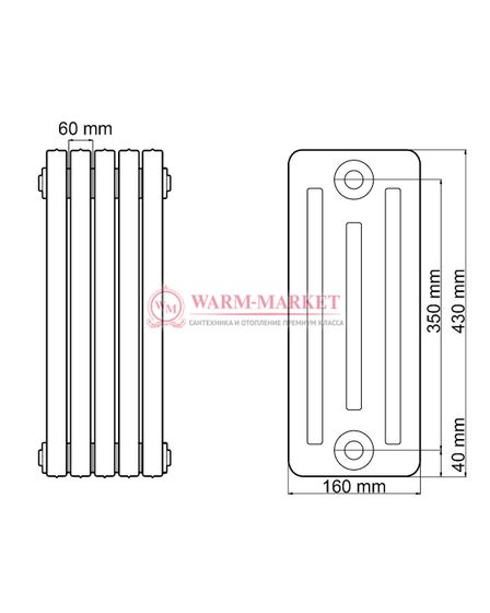 Чугунный радиатор Viadrus Kalor 3 350/160