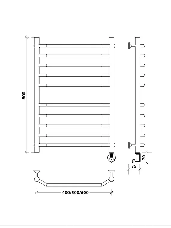 Электрический полотенцесушитель Secado Агата 4 из нержавеющей стали