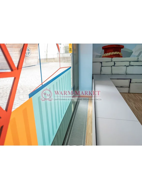 Внутрипольный конвектор Katherm QK шириной 215 мм с линейной решеткой