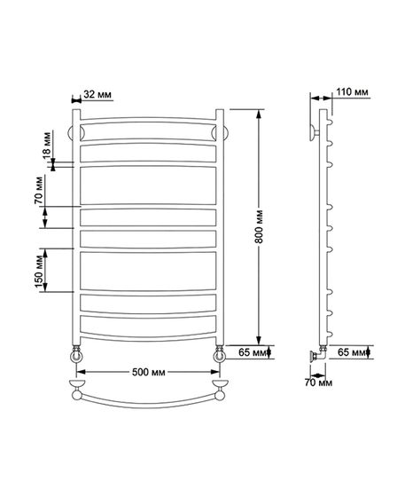 Электрический полотенцесушитель Secado Милан 3 из латуни